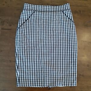 White House Black Market Gingham Pencil Skirt